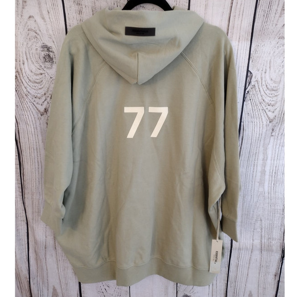 Fear of God | Oversized Green Essentials 77 3/4 Sleeve French Terry Hoodie - Picture 9 of 15